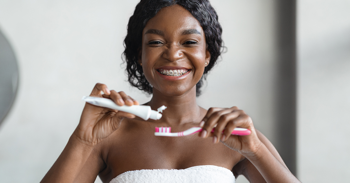 woman with braces